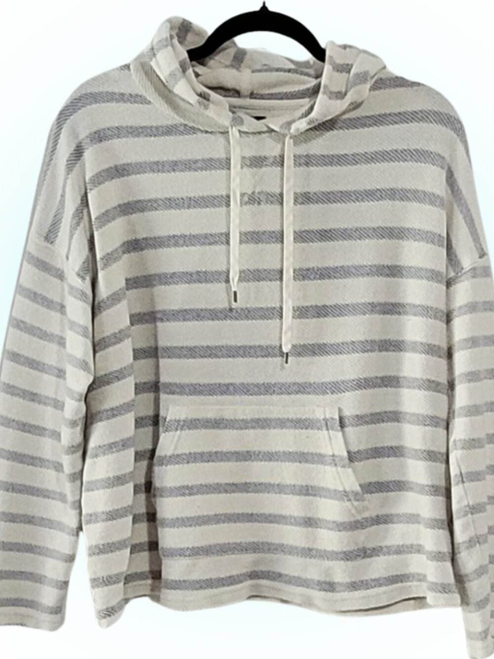 BEACHY STRIPED COTTON WOMEN'S HOODIE EUC M
